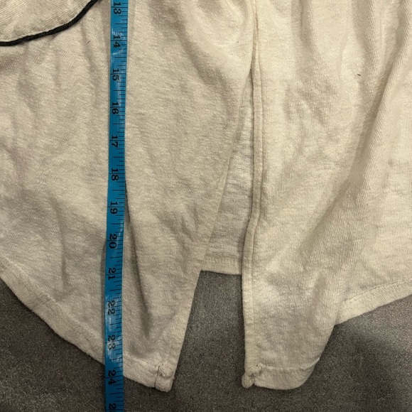 [S]Free People Blouse Snow Kisses with Embroidery Boho White Black Eyelets - Picture 10 of 12